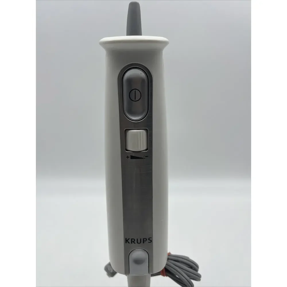 KRUPS White Immersion Blender GPA30842- 6 Speed LCD Display